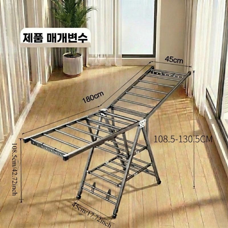 

Multifunctional Folding Clothes Hanger, Sturdy & Durable, No Installation Needed, Minimalist Modern Style Stable & Space‑Saving чёрный