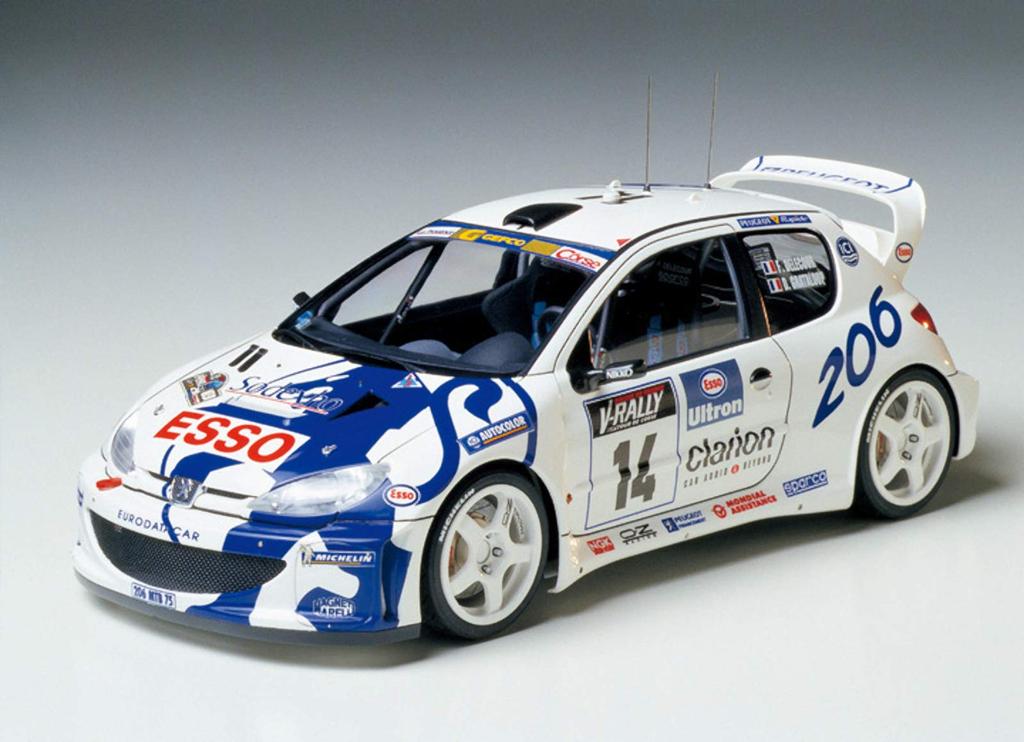 Tamiya 1/24 Seria Samochodów Sportowych Nr. 221 Peugeot 206 WRC Model Plastikowy 24221