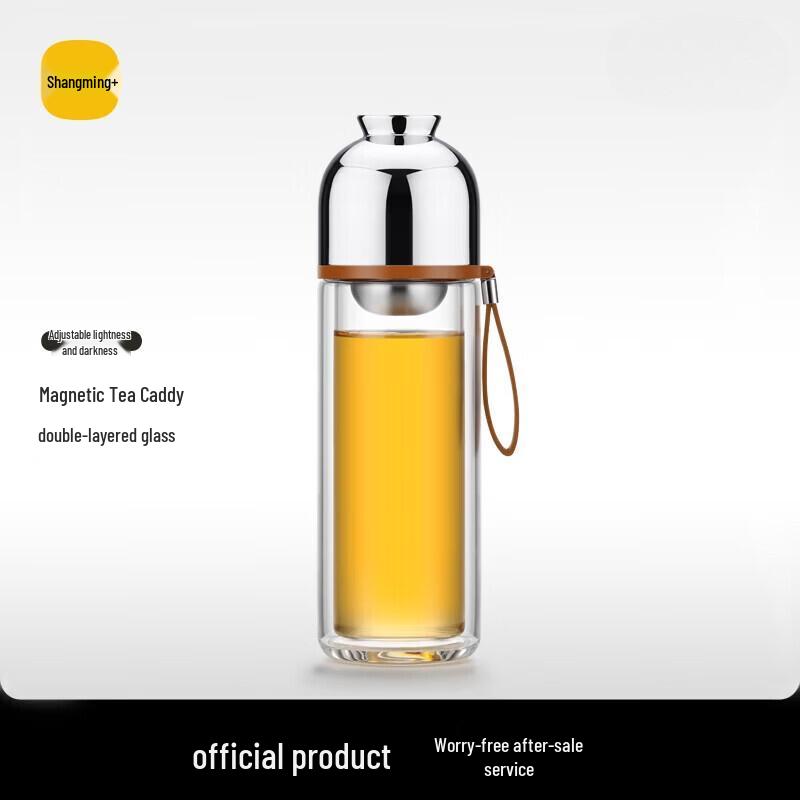 Portable Double Wall Glass Tea Infuser Mug with Handle