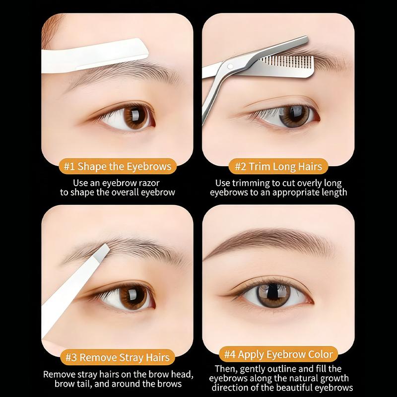 Stainless Steel Eyebrow Scissors With Comb Precision Shaping & Grooming Facial Hair Grooming Tool Perfect Face Care Tool