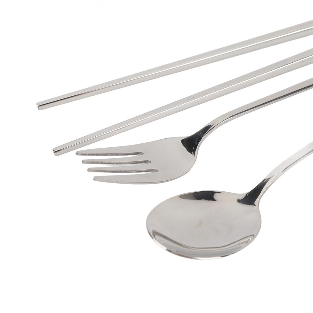 Bærbart bestikk med oppbevaringsboks 304 rustfritt stål skje gaffel spisepinner gjenbrukbart bestikksett fo