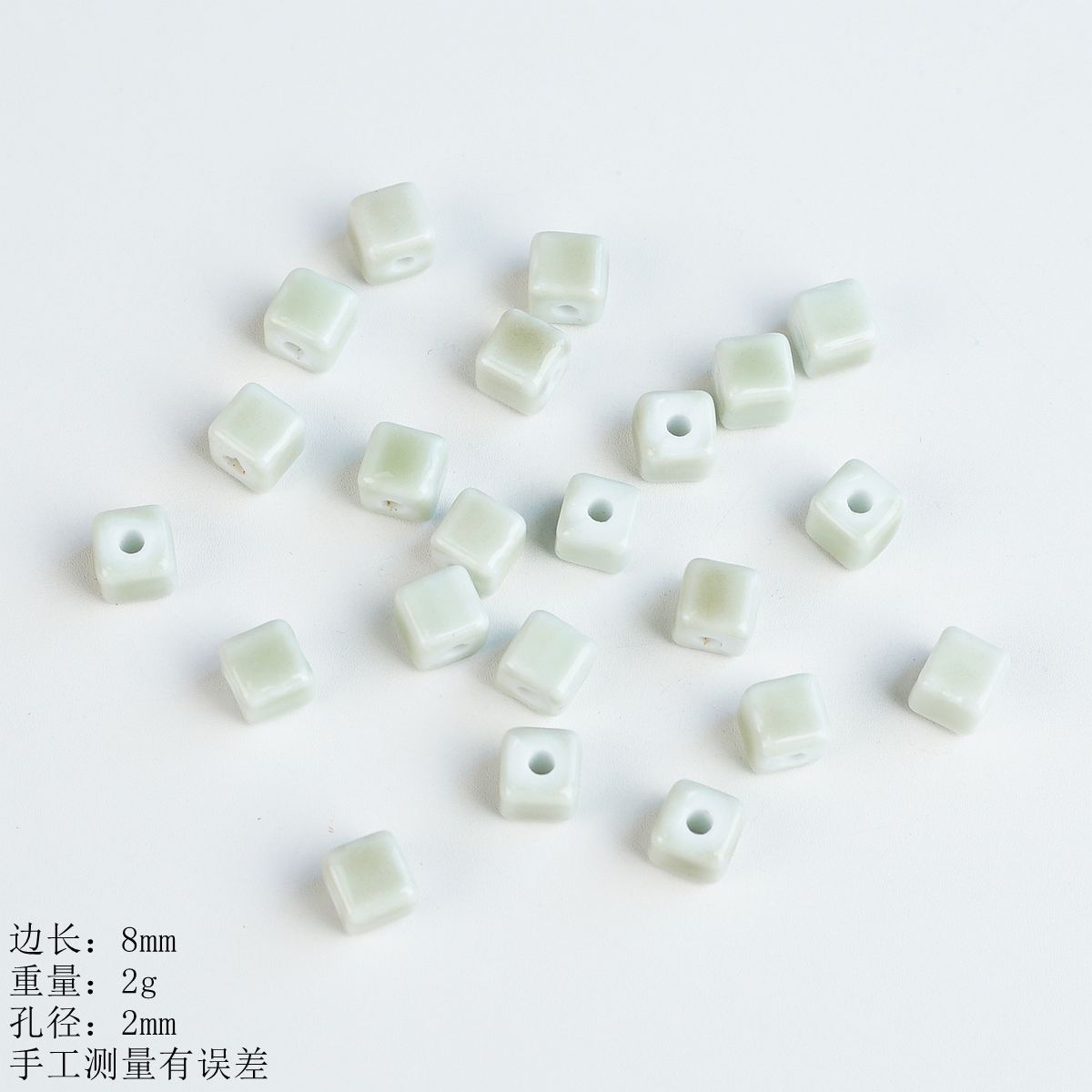 

8Mm small square loose beads, handmade DIY material ceramic necklace bracelet beads