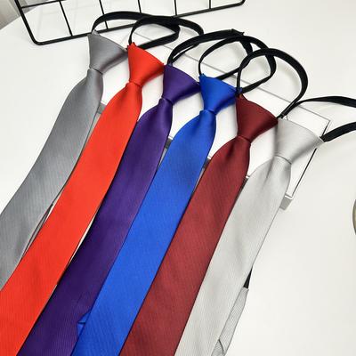 Herren Krawatte Saphirblau Einfarbig Lässig 5 cm Schmale Version Monochrom Reißverschluss Typ Freihändig Einzug Druck