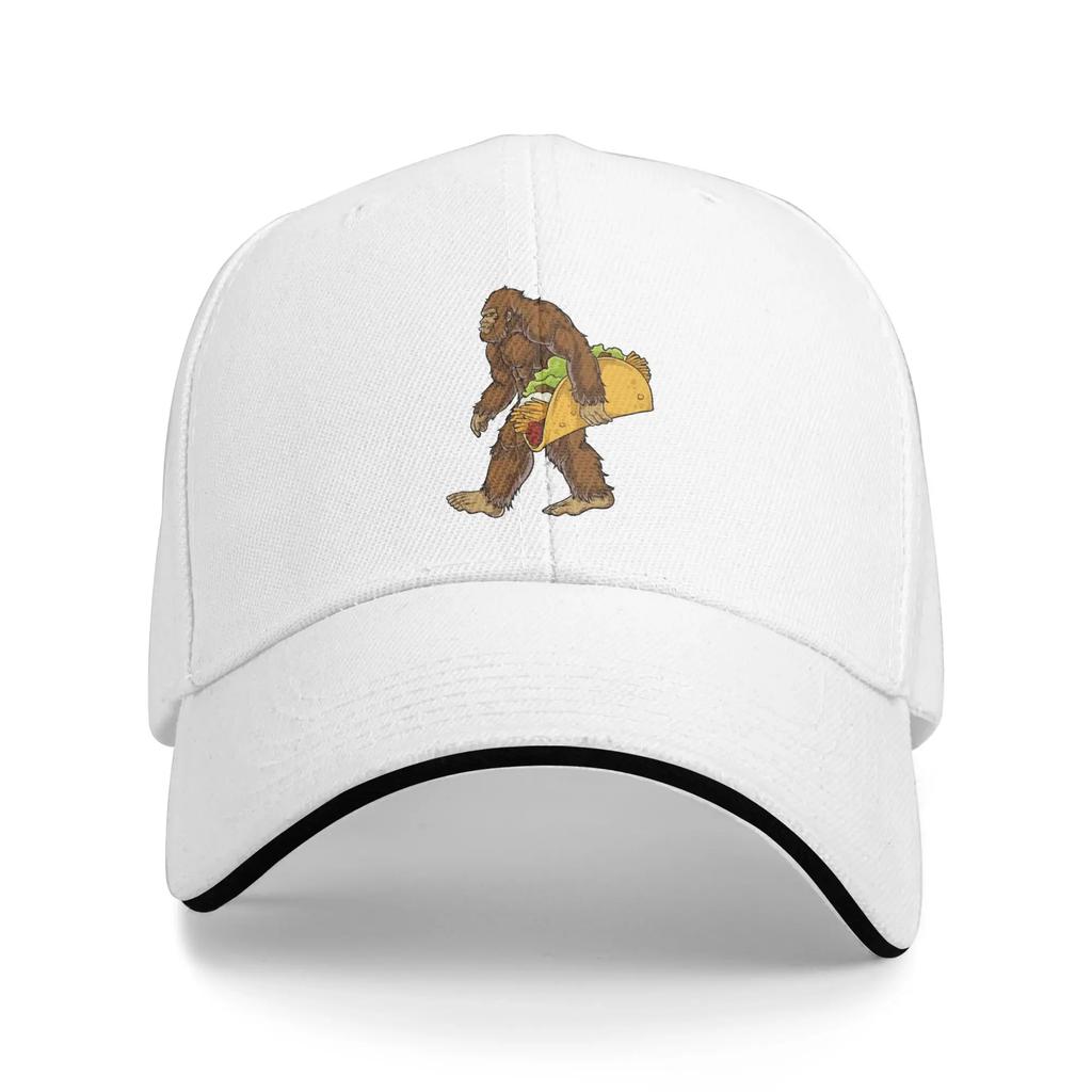 Boné de Baseball Bigfoot Sasquatch Carregando Taco Par Mulheres Personalizado DIY Chapéu Trucker Moda Verão Outdoor Academia Bonés Ajustáveis