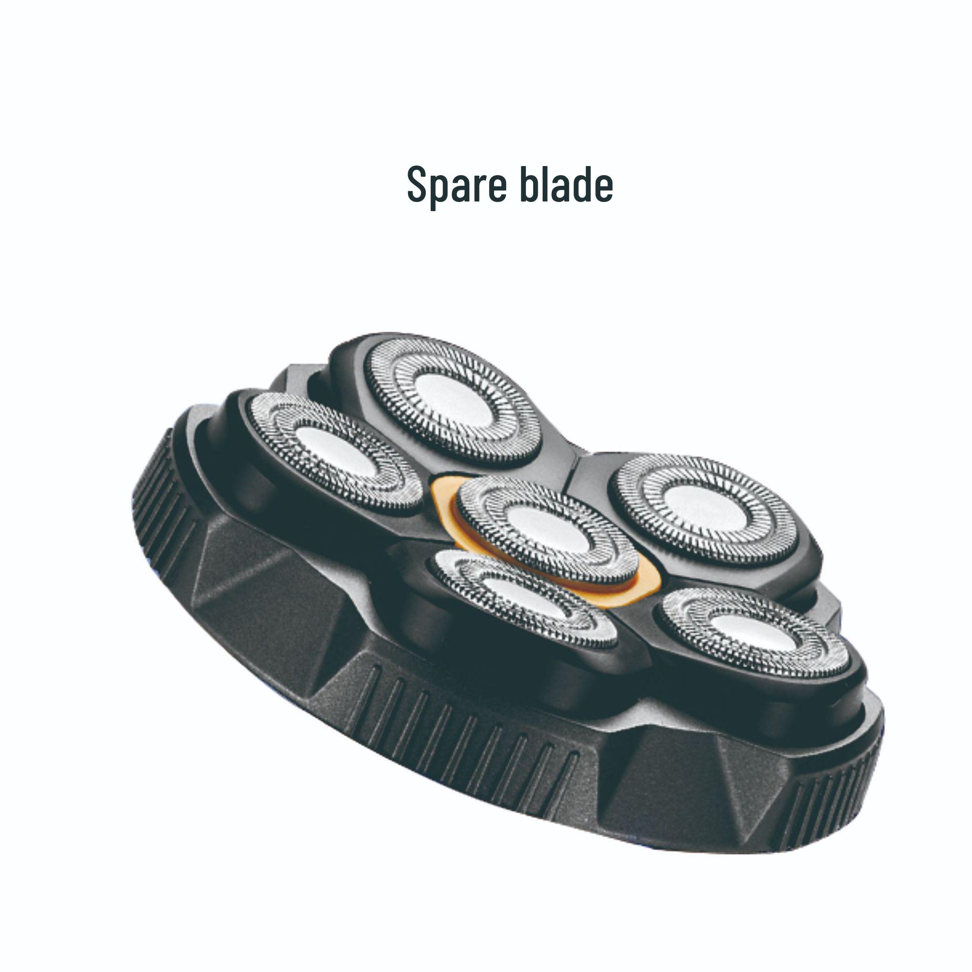 Men s Magnetic Six-Blade Electric Shaver - Washable Bald Head & Hair Clipper, Two-Speed Adjustable. Standard Magnetic Six-Blade Head - Black
