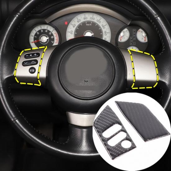 Carbon Fiber Steering Wheel Button Sticker For Toyota FJ Cruiser 2007-