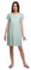 Moomaya Cotton Lace Neckline Sleepwear For Women Button Placket Nightdress