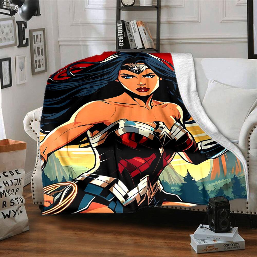 1pc Wonder Woman, Superhero Flannel Throw Blanket Soft, Warm & Cozy for Couch, Bed, Office, and Travel Versatile All Season Gift, Christmas present