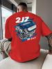 Motor Neues Herren Grafik T-Shirt 2JZ NORST Motor Rückendruck Marineblau Lässiges Kurzarm-T-Shirt Atmungsaktives Rundhals Sommer Oberteil