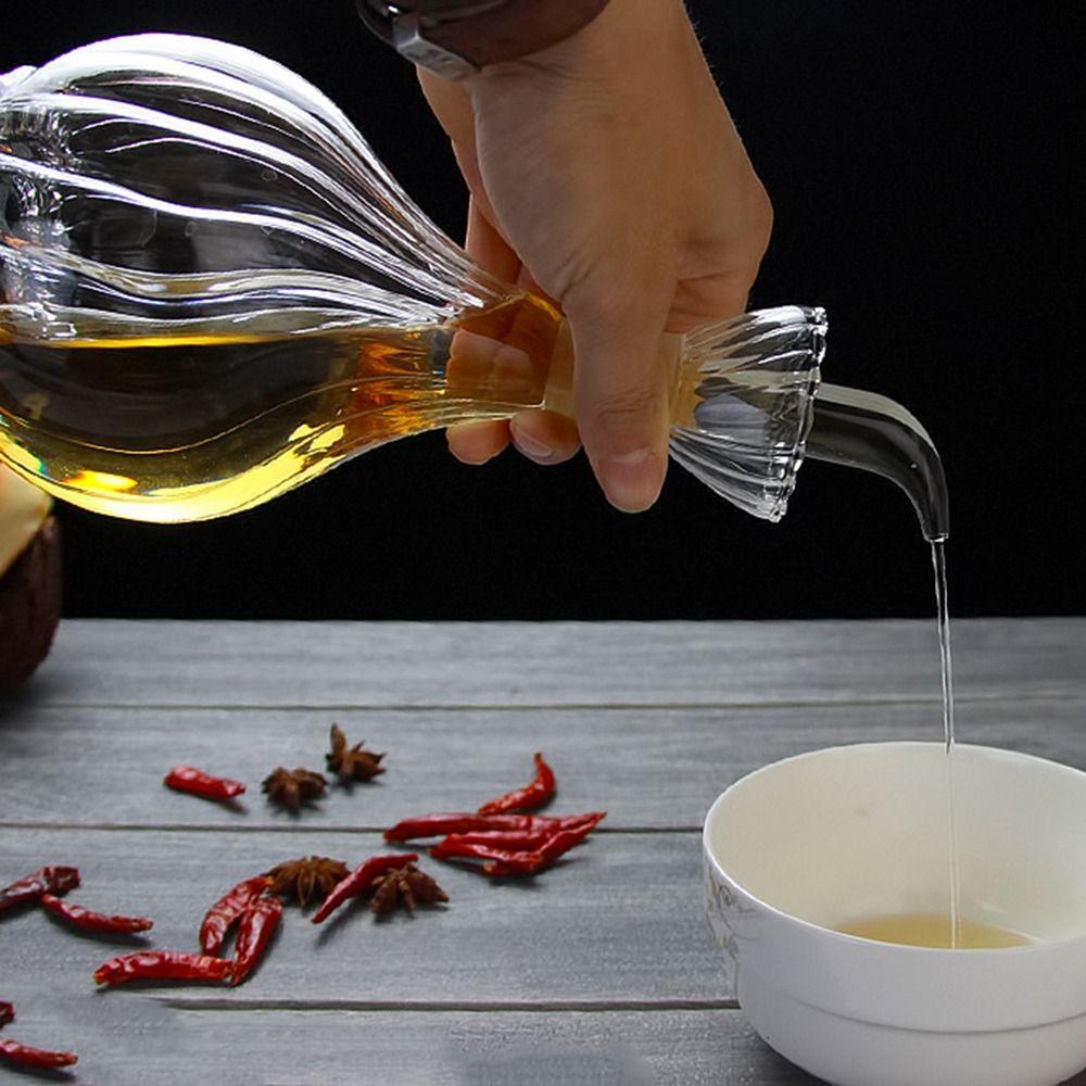 Snadné čištění Skleněný dávkovač oleje Nalévací hubice 500/900 ml Nádoba na koření Láhev na ocet Vaření