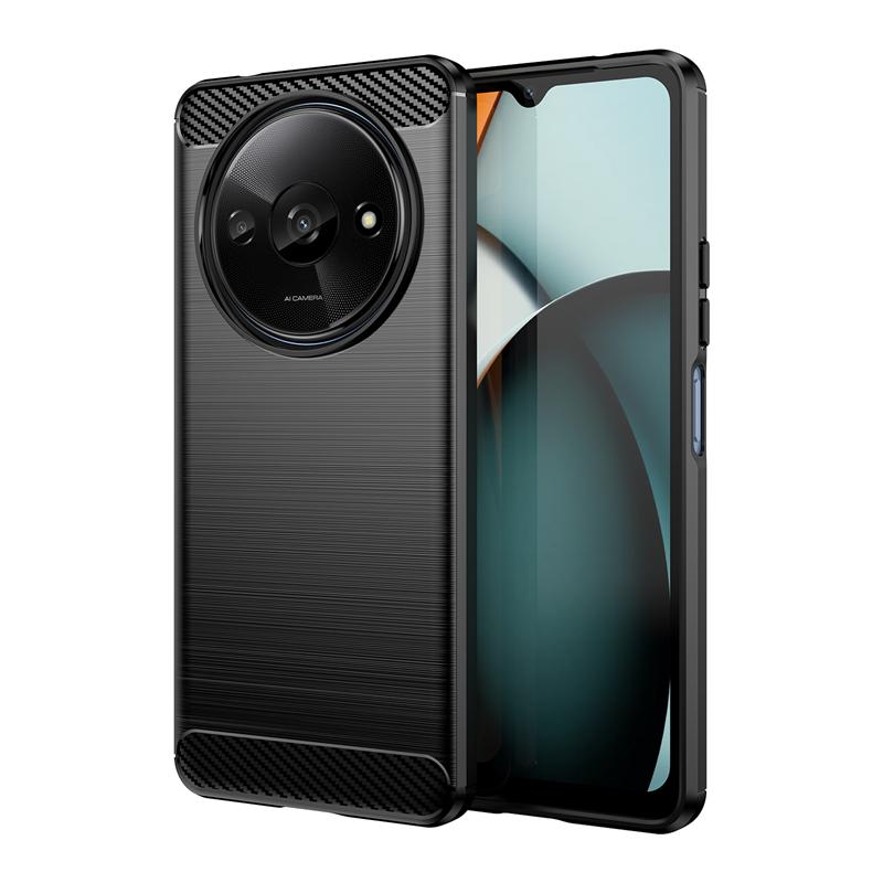 For Cover Xiaomi Redmi A3 Case For Redmi A3 Bumper Anti-knock Soft Silicone Carbon Fiber Back Case For Redmi A3 Case 6.71 inch