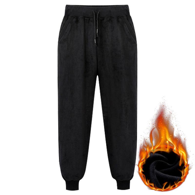 

Зимние вельветовые брюки с высокой посадкой, утолщенные, свободного кроя, больших размеров, повседневные L