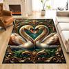 Golden black swans red rose Carpet for Living Room Bedroom Sofa Home Decor Rus Non-slip Floor Mat Luxury Gift Multiple sizes