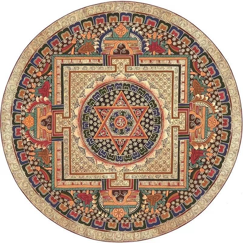 

Круглый ковер Американский богемный балконный подвесной стул Компьютерный вращающийся стул Круглый напольный коврик 80*80cm