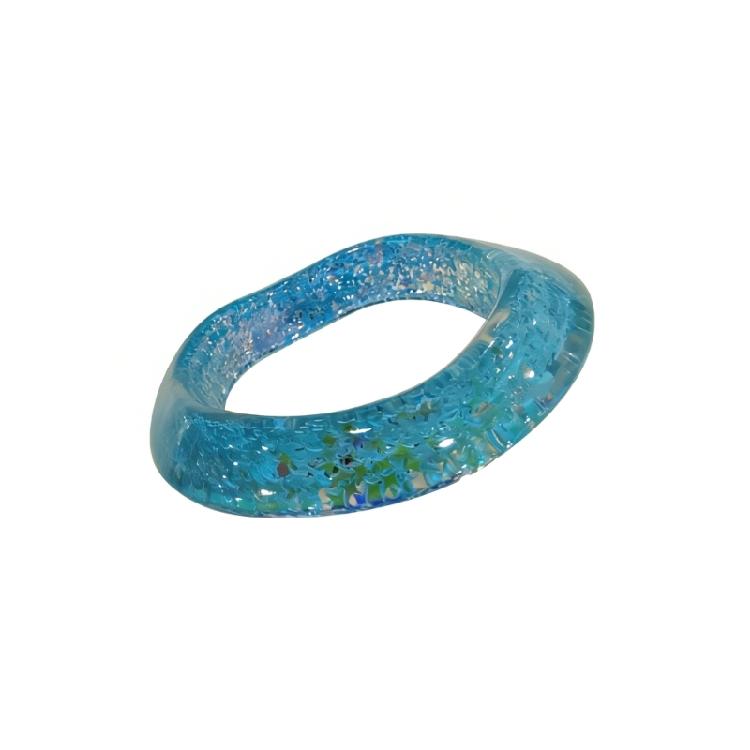 Sparkling Star Pattern Resin Bangle with Sparkling Star Pattern Bracelet Stylish Jewelry for Women Girl синий