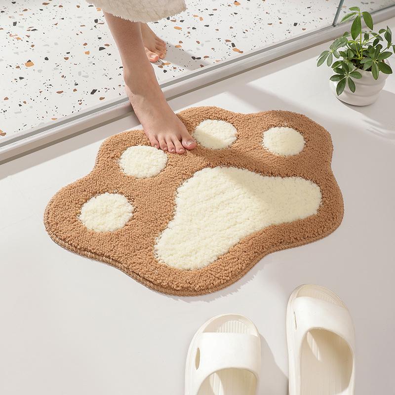 Cute Footprints Big Feet Bath Mats Pads Cartoon Style Toilet Non-slip Rug for Bathroom Carpet Floor Super Absorbent Mat Foot Rug