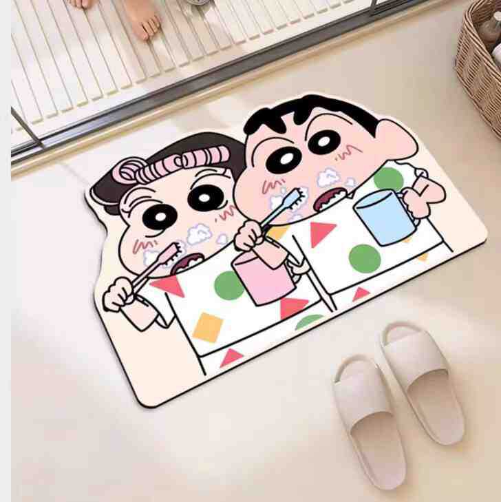 Cartoon Diatom Mud Floor Mat, Anti-Skid Pad At The Door Of The Bathroom, Dirt-Resistant, Wear-Resistant And Easy To Take Care Of, Cartoon Absorbent