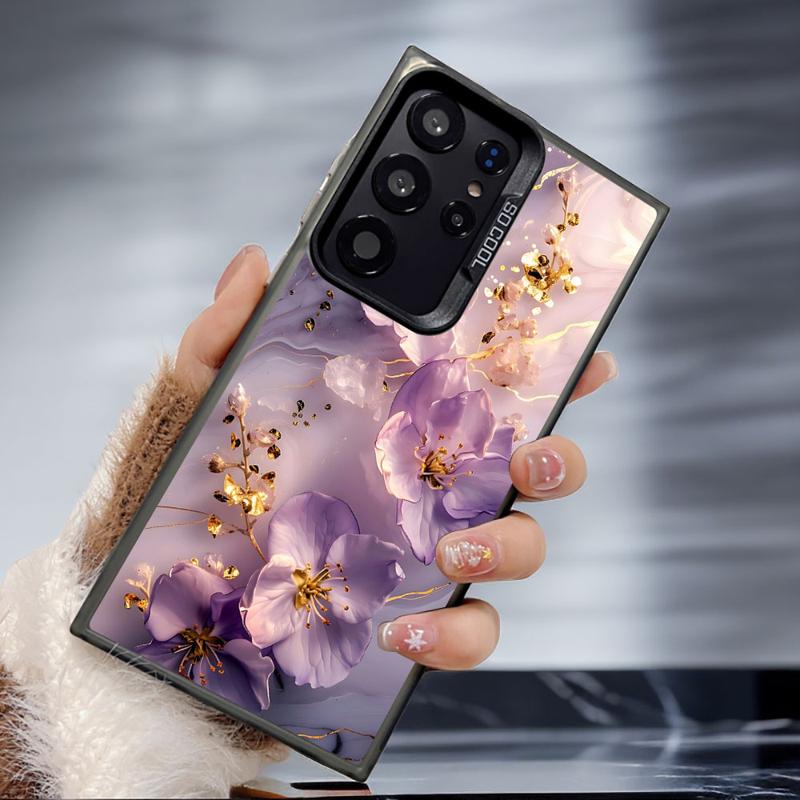 Flower Marble Phone Case for Samsung Galaxy S24Ultra S23 FE Note 20 Ultra S20 S21 S22 Plus S20fe S23Ultra 5G Silicone Soft
