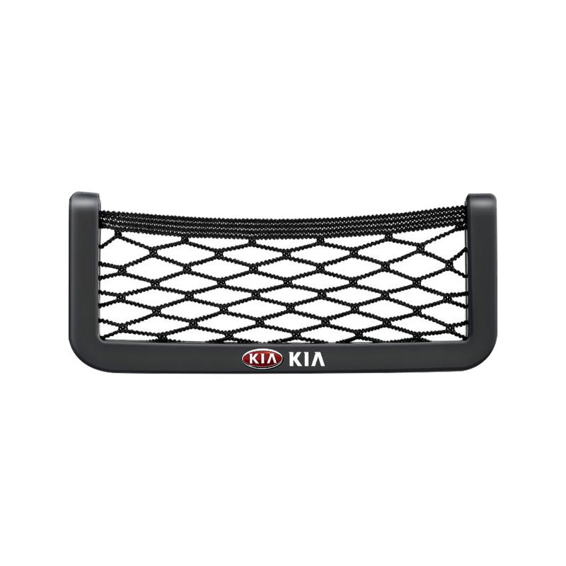 Car Organizer Storage Bag Auto Paste Net Pocket Phone Holder Car Goods For Kia Rio 3 K2 Ceed Cerato K3 Sportage 4 Picanto K5 Optima Sorento Forte