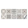 10-Pack European Style Floral Tile Wall Stickers for Living Room and Bathroom - Self-Adhesive PVC Crystal Film