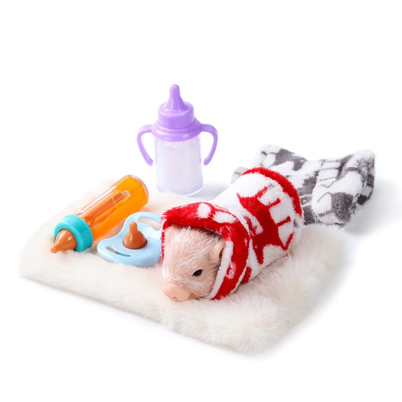 Silikon Ferkel Mini-Tierfiguren Set Realistisch Lebensecht Weich Niedlich Tier Zubehör für Zuhause Schreibtisch Geschenk für Freunde Kinder