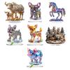2D Fake Crystal Horse Ornament with Base Flat Acrylic Horse Table Sign Home Office Bookshelf Desktop Decoration Birthday Gift