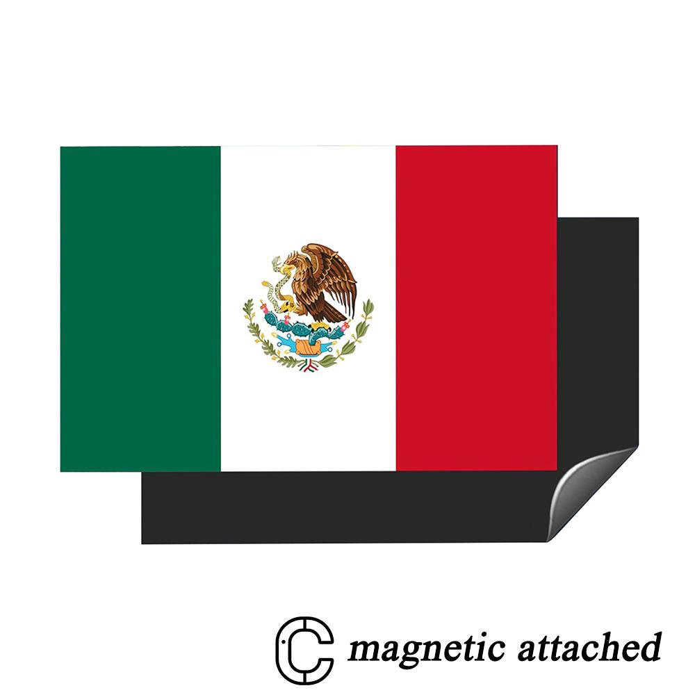 Reflective Mexican Flag Magnetic Car Sticker National Flag Emblem Decal for Car Body Side Door Decoration Styling Accessories