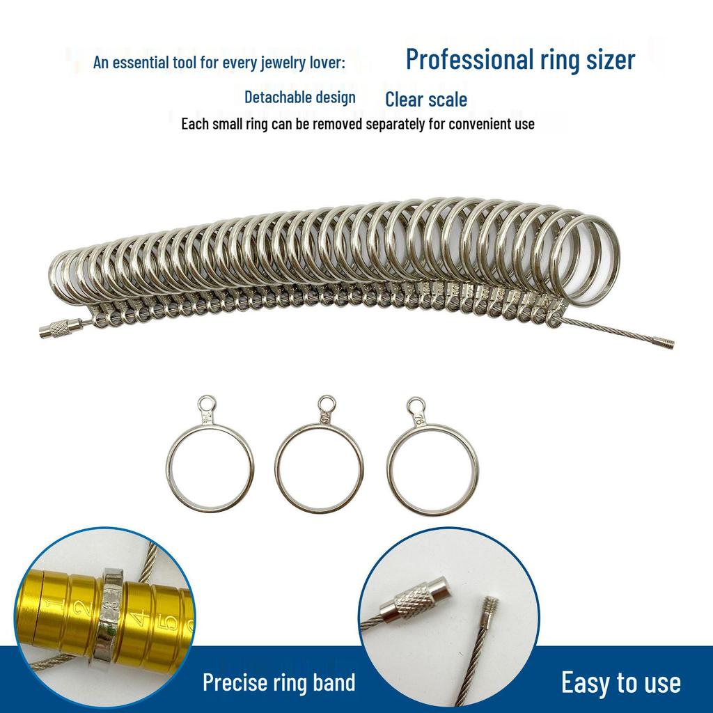 Adjustable Metal Ring Sizer and Measurement Tool