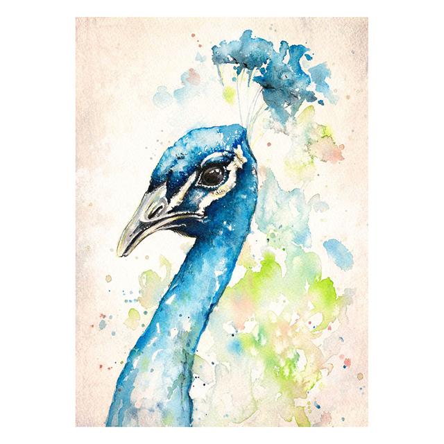 

Акварельное искусство Птицы Картины на холсте Фламинго Сова Павлин Морской конек Постер и принты Настенная картина для украшения комнаты дома Без рамки 21*30cm No Frame