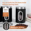 Airtight Coffee Canister Stainless Steel Food Storage Canisters with See Window Coffee Tea Sugar Container Set with 3 Spoons