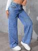 Jeans da Donna in Denim a Vita Alta Gamba Dritta Dolce Piccante - Pantaloni Lunghi Casual Sformati Snellenti