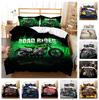 Ensemble de literie de moto de style rétro 2/3 pièces avec couette et taie d'oreiller de moto 3D EU135 * 200 décoration de la maison douce et facile à nettoyer pour les chambres de garçons