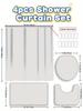 4Pcs Bathroom Shower Curtain Set Christmas Bathroom Curtain With 12 Hooks Non Slip Rugs Toilet Cover Mat Bathroom Partition