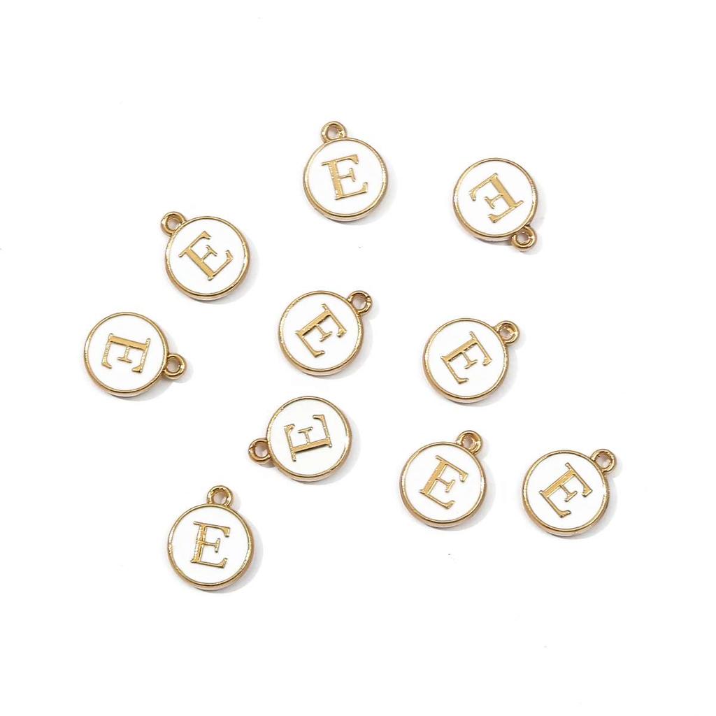 10 Uds. De dijes de letras en inglés esmaltados de Metal, colgante para fabricación de joyas DIY, accesorios para collares y pulseras
