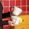 Fun Strawberry/Lemon Handle Mug Ceramic Cups Dining Table Coffee Mugs Afternoon Tea Teacup Water Cup Fruits Juice Container