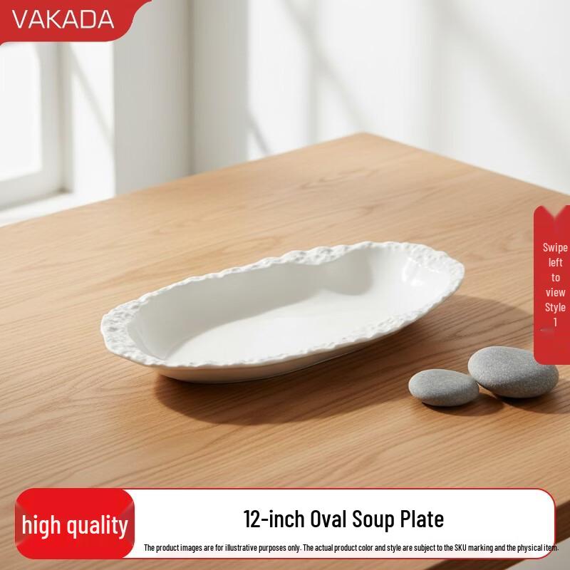 VAKADA Ceramic 12-inch Oval Deep Dish