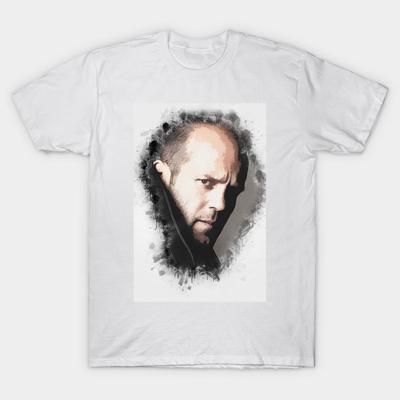 Asian Size Men Black Print T-shirt A Tribute To Jason Statham No-Cut Heat Transfer Print Cotton Tshirt