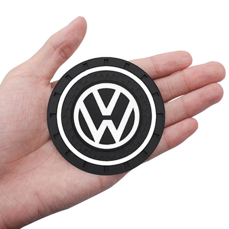 For Volkswagen 1/2pcs Car Water Cup For Volkswagen Polo VW Golf Caddy Scirocco Rline GTD R Beetle Touran Waterproof Non-slip Silicone Coasters EP1
