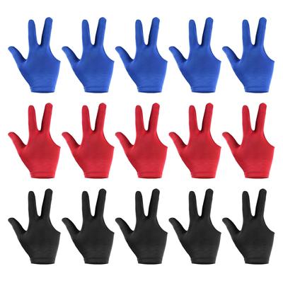 PATIKIL Breathable Spandex Pool Gloves for Left 15 Billiard Accessories for Women and Cue Snooker Multicolor Hand, Pieces, 3-Finger Anti-Slip, Men,
