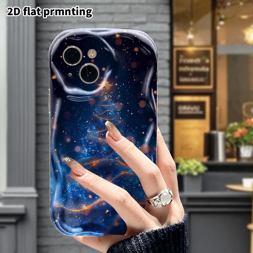 Phone Case: 2D Flat Design, Fits iPhone 12 To 18 Pro, Phone Decoration, Crystal Christmas Tree, Halloween and Christmas Gifts