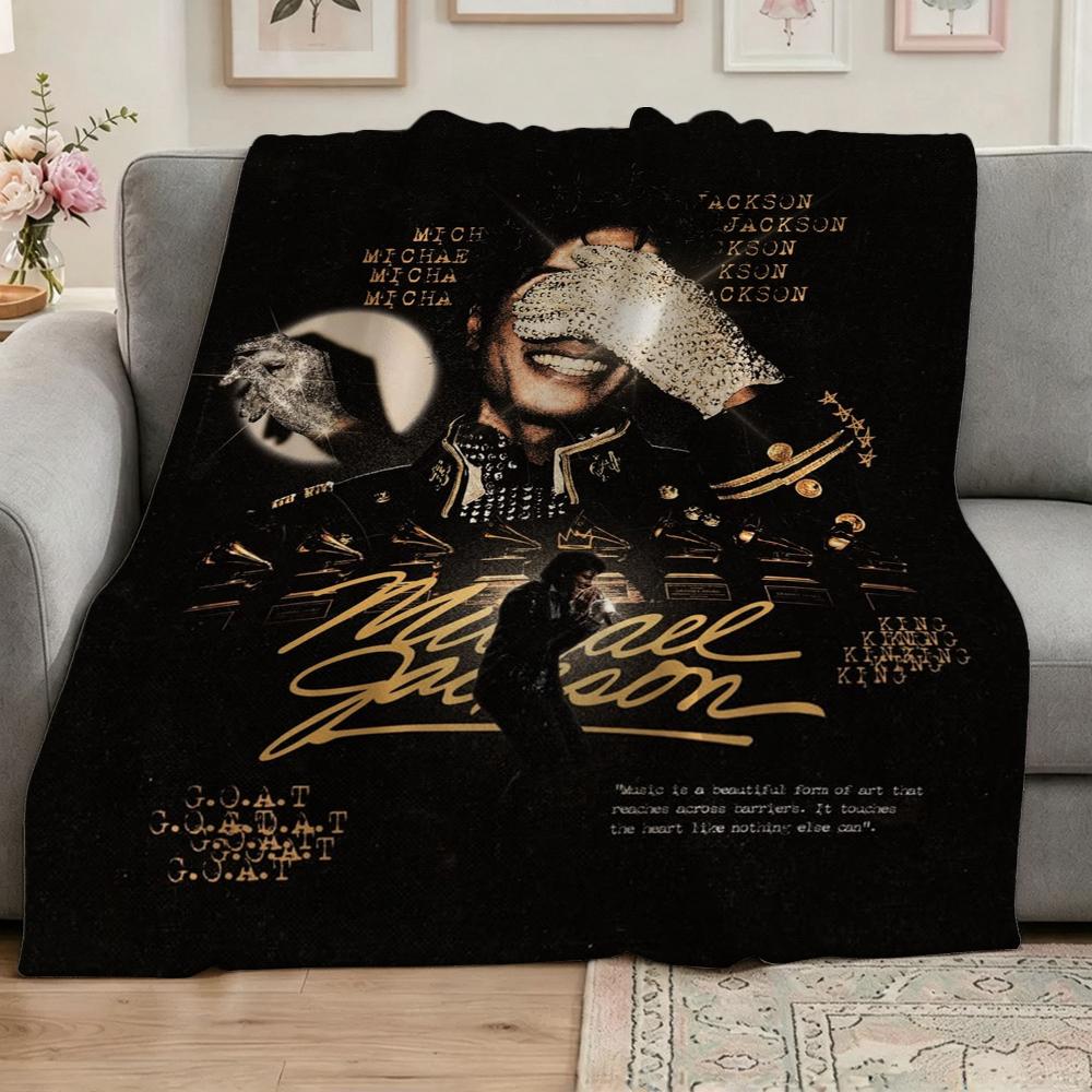 Michael Jackson Pop Theme Blanket Cozy Warm Fleece Blanket For Camping Travel Party Decor Great Holiday Gift