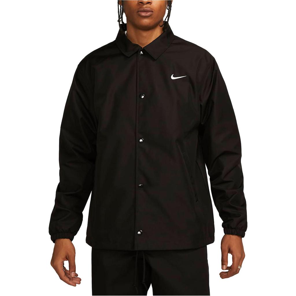 Nike Authentic Solid Color Lined Coach Jacket Men Outerwear Black FD7844-010