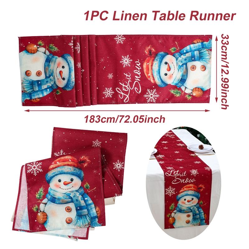 Christmas Table Runner Christmas Decorations for Home 2024 Xmas Party Decoration Ornaments Navidad Natal New Year Gifts 2025