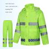 Outdoor Fluorescent Yellow Raincoat Suit Men's and Women's Traffic Road Administration Reflective Warning Separates Rain Pants New Safety Warning Suit