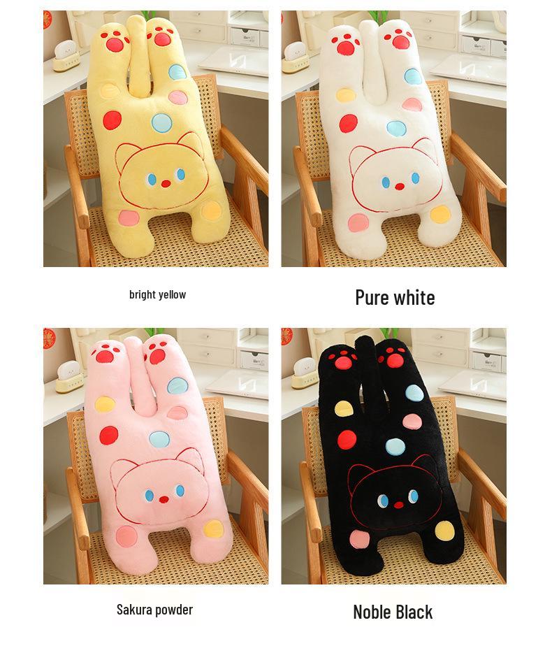 Süßes Polka-Dot-Katzen-Kuschelkissen Plüschtier