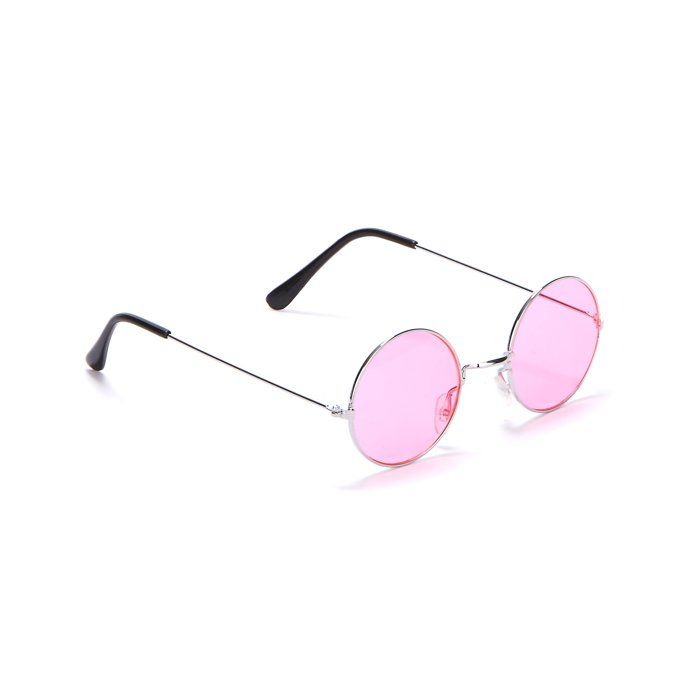 Lunettes de hippie adulte - jadeo - forme ronde - rouge - accessoire de costume pour soirées déguisées