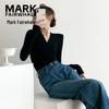 Mark Fairwhale Women's V-Neck Long Sleeve Slim Fit T-Shirt