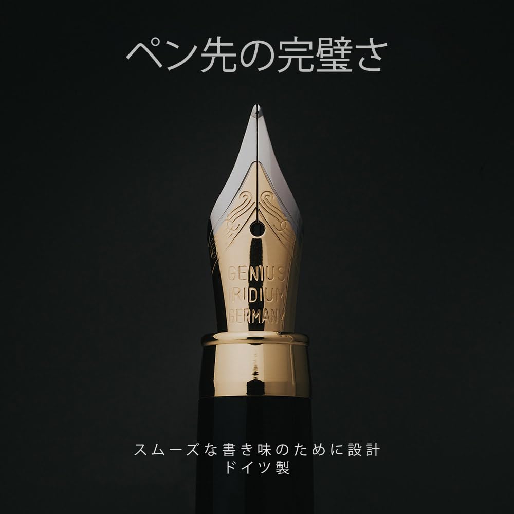 Wordsworth Black Fountain Pen Premium Bamboo Wood Extra Fine Gift Includes 6 Ink Cartridges and Ink Refill Converter Smooth Writing Experience & Set,