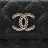 Chanel 23P Hollow Logo Snap Closure Quilted Litchi Grain Leather Wallet Women wallet Black AP3187-B10218-94305