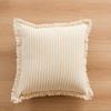 Throw Pillow Covers Set of 2 Striped Fringe Pillow Cover Farmhouse Cushion Covers with Tassel Neutral Boho Pillowcase for Couch